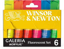 Load image into Gallery viewer, Winsor &amp; Newton Galeria Acrylic Fluorescent set 6pc
