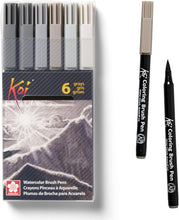 Load image into Gallery viewer, Koi Watercolour Brush Pens - 6pc Set
