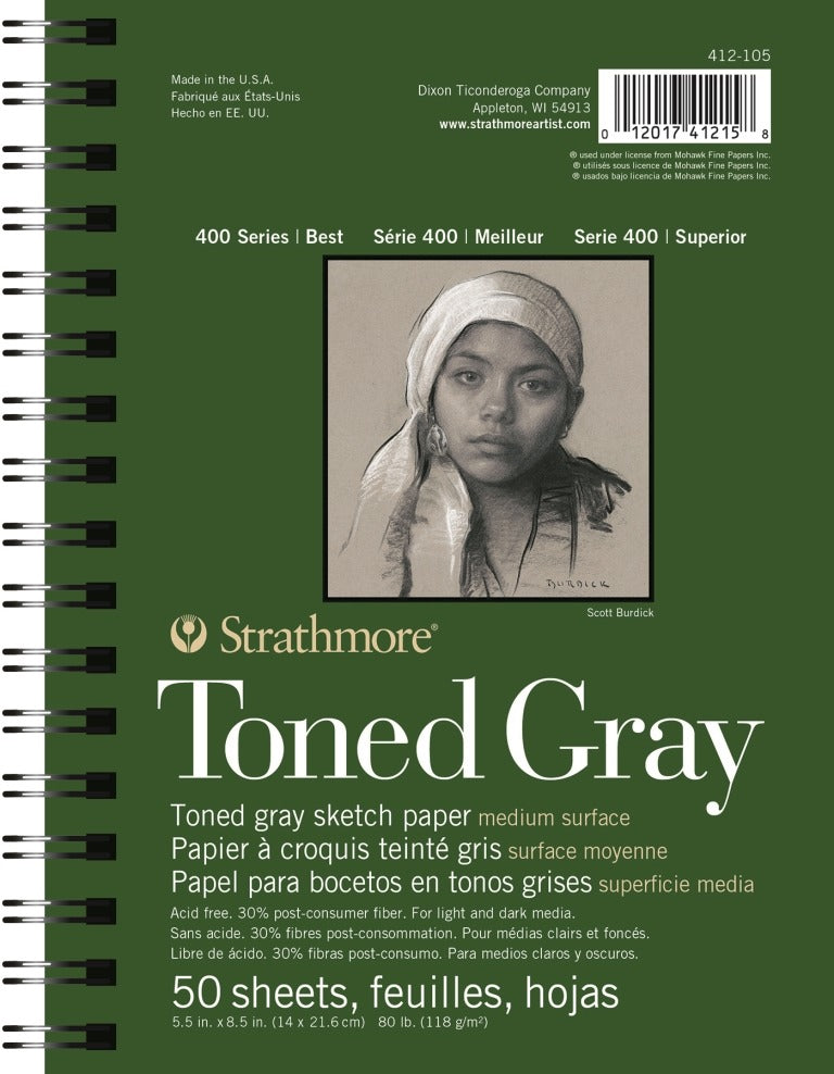 Strathmore 400 Series, Toned Gray Sketch Pad, 5.5