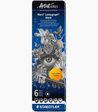 Charger l'image dans la galerie, Staedtler Mars Lumograph Lot de 6 crayons noirs
