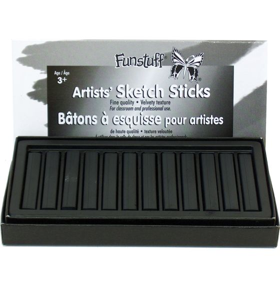 Compressed Charcoal Large Black Soft Sketch Stick - 1 stick