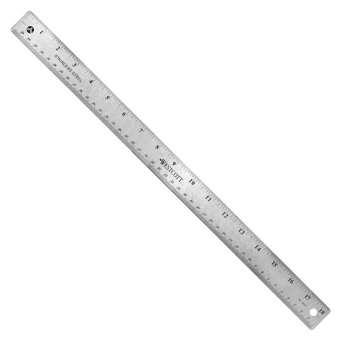 Cork Backed Stainless Steel Ruler 18