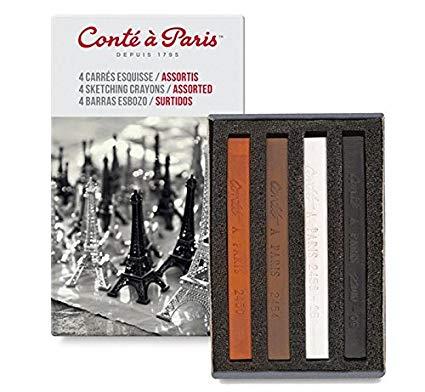 Conte a Paris - 4 Colour Crayon Pack - Assorted