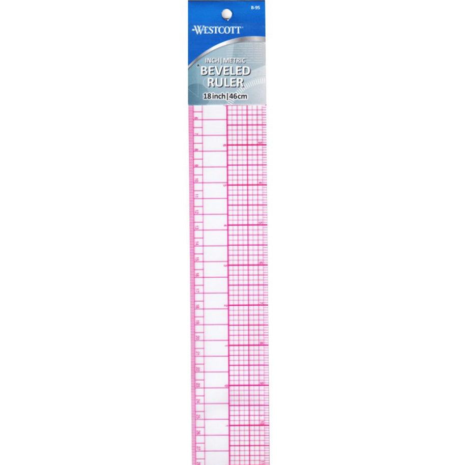 Westcott Inch/Metric Beveled Ruler 18